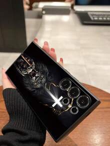 1 pieza Funda de teléfono negra a prueba de golpes y antideslizante con diseño de cruz de Jesús y guerrero león compatible con Galaxy A04e/A05s/A13/A14/A15/A34/A35/A50/A52/A53/A54/S21/S22/S23/S24/S25/S25Ultra - Negro - Ver 7