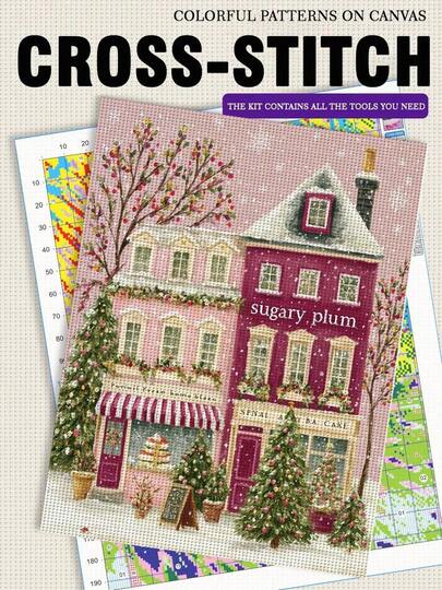 Kit de ponto cruz JOZYSH 1PC sem moldura, 30 x 40 cm (11,8 x 15,7 pol.), "Uma pequena casa de inverno", tecido 11CT/14CT, ideal para iniciantes e adultos que desejam relaxar com o bordado em ponto cruz. Perfeito para decorar paredes de quartos e salas de estar. O kit inclui tela impressa, agulhas, linha, desenhos e manual de instruções.