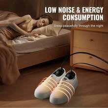 Portable Shoe Dryer, Electric Boot Dryer, Deodorizing Boot Heater/Dryer With Fast And Even Drying Function, Suitable For Cotton Slippers, Snow Boots, Leather Shoes, Canvas Shoes, Black And Orange Shoes. - Black - View 1