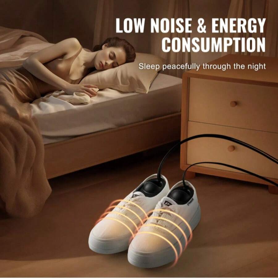 Portable Shoe Dryer, Electric Boot Dryer, Deodorizing Boot Heater/Dryer With Fast And Even Drying Function, Suitable For Cotton Slippers, Snow Boots, Leather Shoes, Canvas Shoes, Black And Orange Shoes. - Black - View 1
