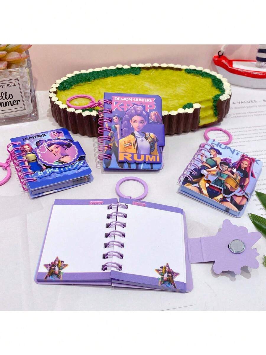 1 chiếc mặt dây chuyền hình nhóm nhạc nữ, sổ tay lò xo xoắn, hoạt hình dễ thương, khóa từ tính sáng tạo, mặt dây chuyền trang trí cao cấp, quà tặng năm mới, quà tặng ngày Valentine, quà tặng lễ Phục sinh (Kiểu ngẫu nhiên) - Nhiều màu - Xem 1