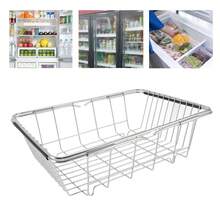 Freezer Organizer Bin Stainless Steel Expandable 20KG Load Bearing Freezer Storage Basket Flat Bottom,Organizer Frigo  Frigorifero - 查看 5