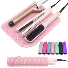 1PC Heat Resistant Silicone Mat And Sleeve For Curling Iron And Hair Straightener Portable Hot Tool Pad With Heat Insulation And Anti Slip Design Protects Surfaces From Heat Damage Foldable And Easy To Store Suitable For Travel And Home Use Also Works As Makeup Brush Holder And Vanity Organizer Durable Flexible And Easy To Clean Ideal For Hair Styling Tools Storage Bathroom Accessories Vanity Decor Desk Organizer Travel Essentials And Beauty Tool Accessories - 彩色 - 查看 12