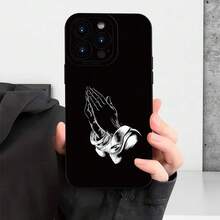 Funda para Teléfono - Carcasa para Teléfono - Protector para Teléfono: Innovadora - - Oración con Ambas Manos - Compatible con iPhone 16/ 15/ 14/ 13/ 12/ 11 XS XR X 7 8 Plus Pro Max - Funda Flexible de TPU Negra, Ofrece Protección Contra Golpes, Refleja las Últimas  de Moda - Por defecto - Ver 1