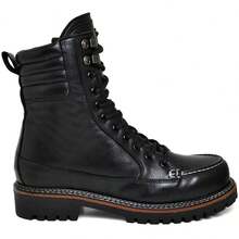 Ranclafe Men's Nubuck Leather High-Top Ankle Boot Comfortable And Durable - 黑色 - 查看 12