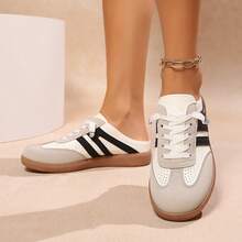 Dép lê nữ mùa xuân/hè phối màu hồng trắng, kiểu dáng thoải mái, thoáng khí. - màu đen - Xem 5