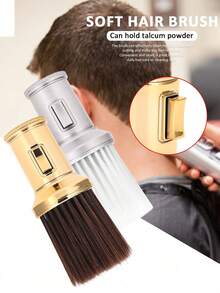 1pc Professional Hairdresser Salon Hair Brush, Neck Duster Brush, Hair Salon Barber Tool Accessory - Multicolor - View 2