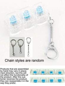 1pc Keyboard Fingertip Toy, Squeeze-Type Keychain Stress Relief Toy, Relieve Stress, Keyboard Fingertip Keychain Gift For Anxious Friends, Suitable For Office And Home Keyboard Fingertip Clicker - Multicolor - View 15