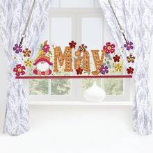 5D DIY Acrylic Diamond Painting Kit, Diamond Painting Kit, May Floral Pattern Hanging Decor, Unique Art, Creative Gift For Holiday Party Decoration And Gift - A - View 2