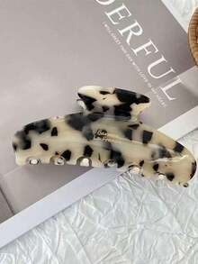 1pc Fashion Solid Color Hair Claw European And American Style Hair Accessory Hair Clips Women School College Fall Winter Vacation Outfits Hair Accessories - 米色 - 查看 6