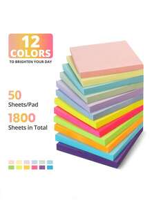 800pcs Notes, 36 Notes, 3x3 Inch Self-Adhesive Notes, Perfect For Organizing Office, Study, And Daily Life - Bright,High Quality Adhesive Design, Firmly Adhered And Not Easily Peeled Off,High Quality Adhesive Design, Firmly Adhered And Not Easily Peeled Off - one-size - View 3
