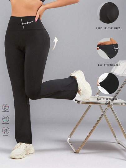 Quần yoga ống loe cạp cao dành cho nữ, quần legging, quần thể thao ống rộng thường ngày ngoài trời.