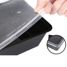 10pcs/20pcs Pre-Meal Containers, 450ml/750ml Curved Plastic Food Storage Containers (With Lids), Instant Meal Containers (), Disposable Food Boxes, Microwave, Dishwasher And Refrigerator Food Containers, Kitchen Accessories - Black - View 8