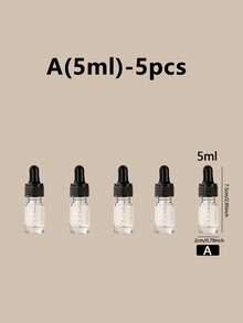 1pc 5ml-100ml Graduated Dropper Bottle, Glass Dropper Bottle For Reagent/Eye Drops/Essential Oils, Refillable Travel Fragrance Bottle - Black - View 21