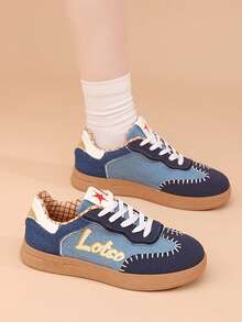 2026 New Spring Thick Sole Casual Shoes, Retro Blue Niche Design - Blue - View 2