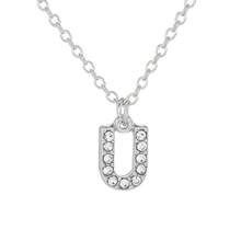 26 piezas Nuevo collar de letras en inglés con incrustaciones de rhinestone de diseño minimalista y elegante para mujeres - b - Ver 21