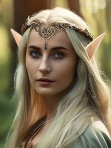 1 cái/3 cái - Tai yêu tinh kèm mũ đội đầu, hai đôi tai tiên và dây chuyền hình mặt trăng kiểu cổ điển. Tai yêu tinh kèm trang phục phù hợp cho các dịp thời Phục Hưng, Halloween, Giáng sinh, nhập vai, sinh nhật, câu lạc bộ, chụp ảnh, tiệc hóa trang, v.v. - Nhiều màu - Xem 2