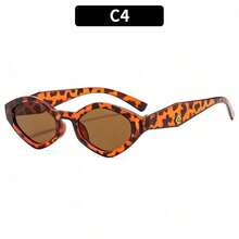 1 pieza Gafas de moda con cristales de acrílico y rhinestones para mujer, adecuadas para paseos diarios, festivales de música y regalos de vacaciones - Multicolor - Ver 5