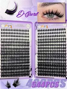 544 Individual False Eyelashes, Eyelash Extension Booklet, Cluster False Eyelashes, DIY Home Eyelash Extensions, Cluster False Eyelashes, Single False Eyelashes, False Eyelashes - D - View 3