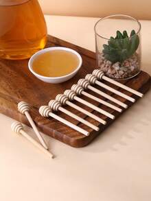 Bộ 10/9/6 que gỗ khuấy mật ong, que khuấy mứt, dụng cụ nhà bếp nhỏ bằng gỗ để trộn và múc mật ong. - Xem 3