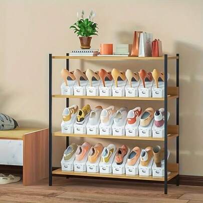 No More Cluttered Shoes! Space-Saving Double Layer Shoe Rack