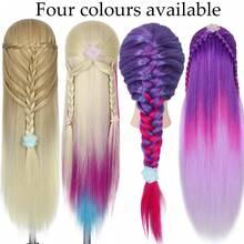 25 Inch Colorful Hair Mannequin Manikin Head Cosmetology Doll Head Practice Styling Hairdressing Training Braiding Heads - View 3