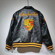 Unisex Vintage Engineer Jacket | Track-Inspired Leather W/ Micro-Badge Embroidery Heritage Racing Patina - Retro Motorsport Core - màu đen - Xem 5