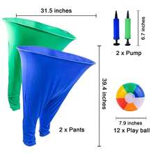 Grandma Pants Backyard Games With Bouncy Balls: Fun Inflatable Outdoor Party Games, Interactive Team Games For Adults And Children, Suitable For Backyard Lawns, Beaches, Carnivals, Family Gatherings, And Team Building Activities. - 2 Pieces, Green and Blue (includes 12 Balls and 2 Air Pumps) - View 8