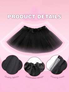3-Layer Neon Mesh Skirt, Suitable For Parties And Performances, These Skirts Come In A 1-Piece Set, Made Of Polyester Fiber. Perfect For Teens And Adults, Ideal For Halloween, Christmas, Easter And Other Holidays. - Three-layer Tutu Skirt - View 5