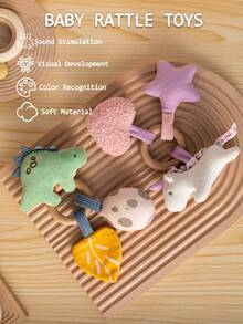 1 buah Mainan Kerincingan Kayu, Desain Liontin Warna-warni Bertema Unicorn & Dinosaurus, Cocok untuk Bermain Sehari-hari Bayi & Balita - MultiWarna - View 9