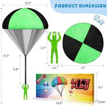 Parachute Toy Kids, Outdoor Toys Flying Parachute Men, Inside & Outside Toys Or 3 4 5 6 8 9 10 11 12 Year Old, Easter Basket Stuffers Kids Grandkids 2026 Unique Party Favors - 4 Color - View 2