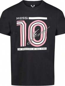 2026 World Cup Shirt, Soccer Fan Tee, Jerseys For Men, Summer Outfits For Men, Messis Kicking Soccer Ball GOAT Boys Black T-Shirt Boys Sizes 100% Cotton Graphic Tees, Sports Fan Gift - 黑色 - 查看 1