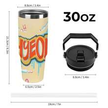 30oz  Ahyeon Stanley Style Tumbler Wrapped Graffiti SGRHO Mug - trắng - Xem 2