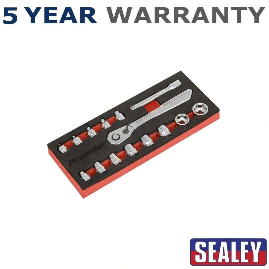 Sealey Premier Platinum Low Profile Socket Set 1/4"Sq Drive 15pc AK5783 - B - View 1