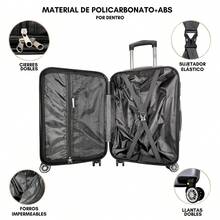 2-Piece Hard-Shell Suitcase Set, 20 And 18 Inches, Hand Luggage, 10KG And 8KG, Lightweight PC+ABS Material, 360° Detachable Wheels With Integrated Lock - Silver - View 6