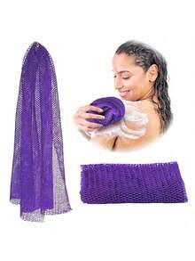 1PC African Net Sponge, Long African Exfoliating Bath Net, Ghana Sapos Scrub Cloth, Powerful Deep Cleansing Mesh Shower Scrubber, Effective Body & Back Exfoliator For Removing Dead Skin & Impurities, Reusable Design For Smooth Glowing Skin, Ideal Daily Skincare Bath Essential For All Skin Types - Multicolor - View 16