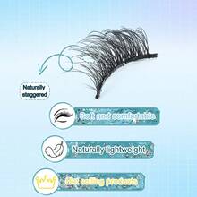 10 Pairs Cat Eye, Lengthening, Natural Effect, Lightweight Faux Mink, Fluffy Soft, Natural Makeup, Strip Eyelashes, Bionic Lashes, 3-12mm - Black - View 9