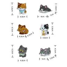 Micro-Particle Cute Cat Building Block Series, Children's Toy Building Block Set, Creative Fun 3D Assembly Blocks, Soft Stress Relief Gadget, Children's Educational Toy, Improve Children's Hands-On Ability, Classroom Reward Small Gift Recommendation, Warm Healing Desktop Decor, Suitable For Collection, Back To School/Birthday And Fashionable Small Gift Among Friends - Multicolor - View 6