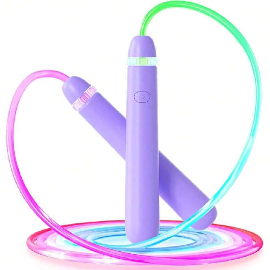 Comba luminosa LED para niños y adultos, comba ajustable y brillante para niños y niñas, comba luminosa y colorida para fitness y entrenamiento,44460084 - Caqui - Ver 1