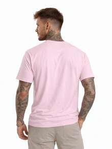 Men's Basic Casual Plain T-Shirt In Premium Combed Cotton, Sizes S To XL - 淺粉色 - 查看 3