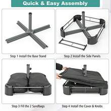 LDAILY - Soporte de base de paraguas de moccha resistente con relleno de arena soporte para sombrilla de patio con bolsas de arena soporte de paraguas de 200 libras para paraguas de mercado - como en la foto - Ver 6