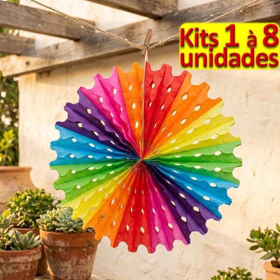 1 To 8 Colorful Fan Decorations 50cm June Festival 19822 - Xem 1