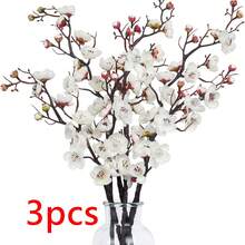 1 pieza/3 piezas/5 piezas/10 piezas Ramas artificiales de seda de Sakura/Flor de cerezo de 59cm con hojas, paquete a granel para arreglos de jarrones, pared de flores DIY, decoración de sala de estar/dormitorio, boda, fiesta, escritorio de oficina, otoño/invierno - Blanco - Ver 8
