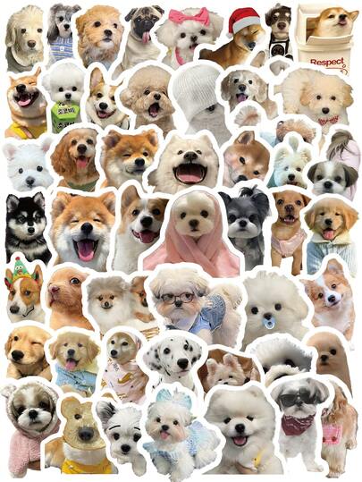 103Pcs Cute Dog Stickers, Realistic Pet Puppy Waterproof Vinyl Decals, For Laptop Water Bottle Phone Case Skateboard Decor, Aesthetic Dog Lover Gifts Scrapbook Supplies Scrapbooking