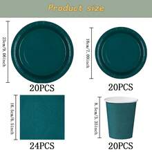 Bộ đồ dùng ăn uống dùng một lần màu xanh ô liu, đĩa tiệc 7/9 inch, đĩa giấy, cốc, khăn ăn dùng một lần, thích hợp cho các dịp lễ, đám cưới, lễ đính hôn, sinh nhật, tiệc tùng, lễ kỷ niệm. - Nhiều màu - Xem 9