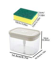 1 bình đựng xà phòng 2 trong 1 kèm giá đựng bông tắm, không nhỏ giọt hay vương vãi, chất liệu cao cấp, lý tưởng cho bồn rửa nhà bếp, bình đựng xà phòng kép kèm giá đựng bông tắm, nhấn để lấy xà phòng, giữ cho mặt bàn sạch sẽ và gọn gàng, vật dụng thiết yếu cho nhà bếp. - Nhấn phím - Xem 11