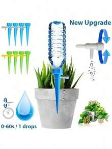 Adjustable Valve, Self-Spray Pot Drip Irrigator, Indoor/Outdoor Potted Plant Vacation Watering System, 10pcs Slouchy Automatic Plant Waterer, Suitable For Potted Plants, Indoor Plants, Patio Plants, Hanging Baskets, Balcony Planters, Suspended Plants, Provides Different Water Amounts Based On Plant And Flower Needs - 10pcs - View 2