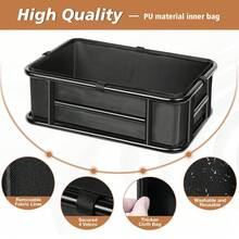 Bike Basket Rear, Bicycle Basket With Liner,Waterproof Cover,Cargo Net, Large Bike Back Baskets, Heavy Duty Rear Bicycle Baskets For Most Bikes And E-Bike (Pipe Bike Basket Rear) - Black - View 4