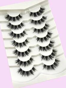 7 pares de extensiones de pestañas individuales con racimos esponjosos estilo D Curl, pestañas de ojo de gato, pestañas naturales en racimos, pestañas en racimos de araña, extensiones de pestañas difuminadas, tiras de pestañas postizas para hacer extensiones de pestañas DIY - Negro - Ver 3