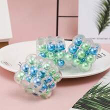 魔方珠子挤压玩具，创意解压挤压球，掌心玩具，软萌捏捏乐，生日/节日礼物，内含随机颜色珠子 - 彩色 - 查看 4